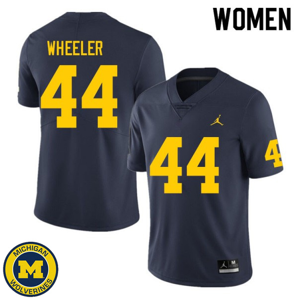 Women's Michigan Wolverines #44 Cornell Wheeler Navy Replica Game Jersey